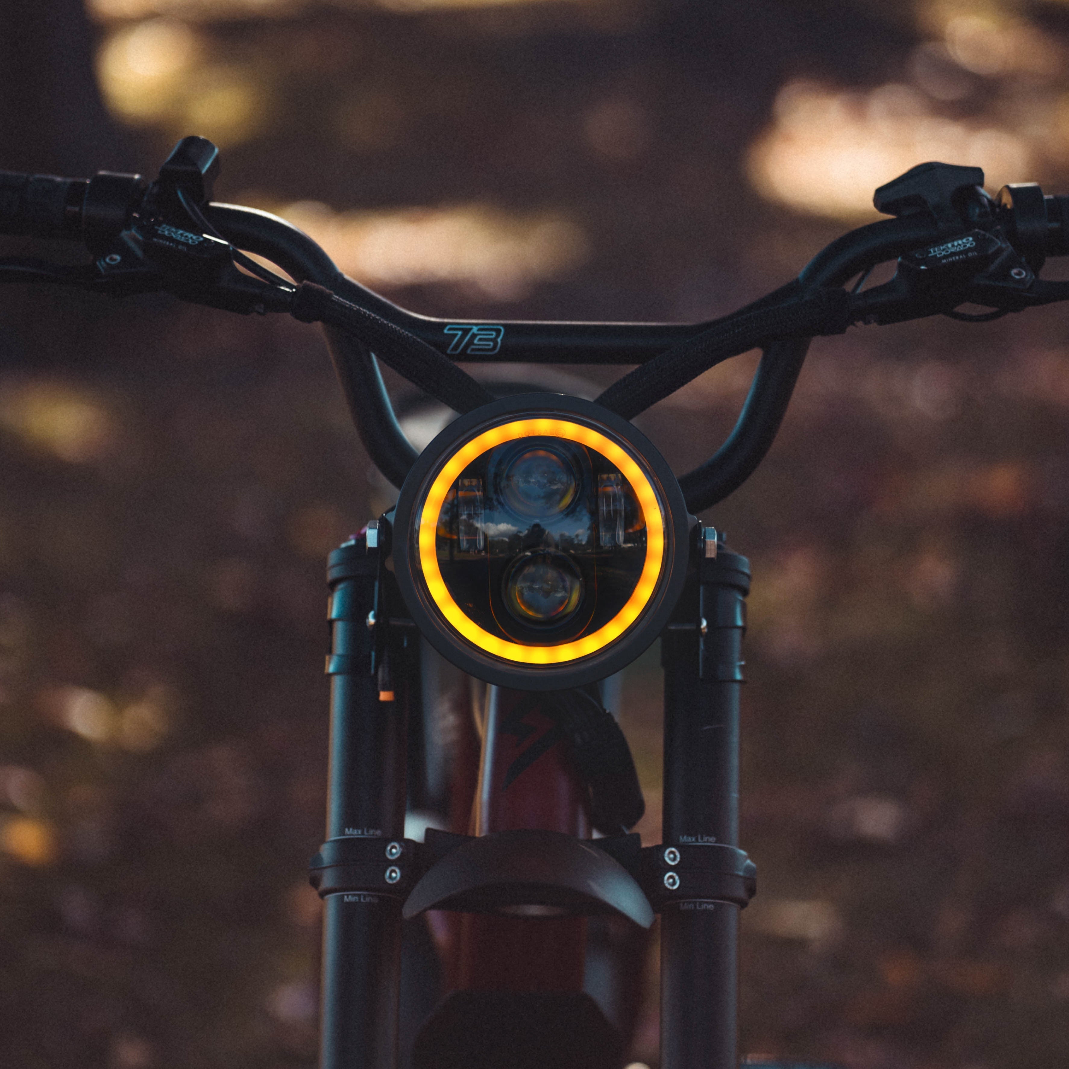 Halo headlight in amber for Super73 ebikes