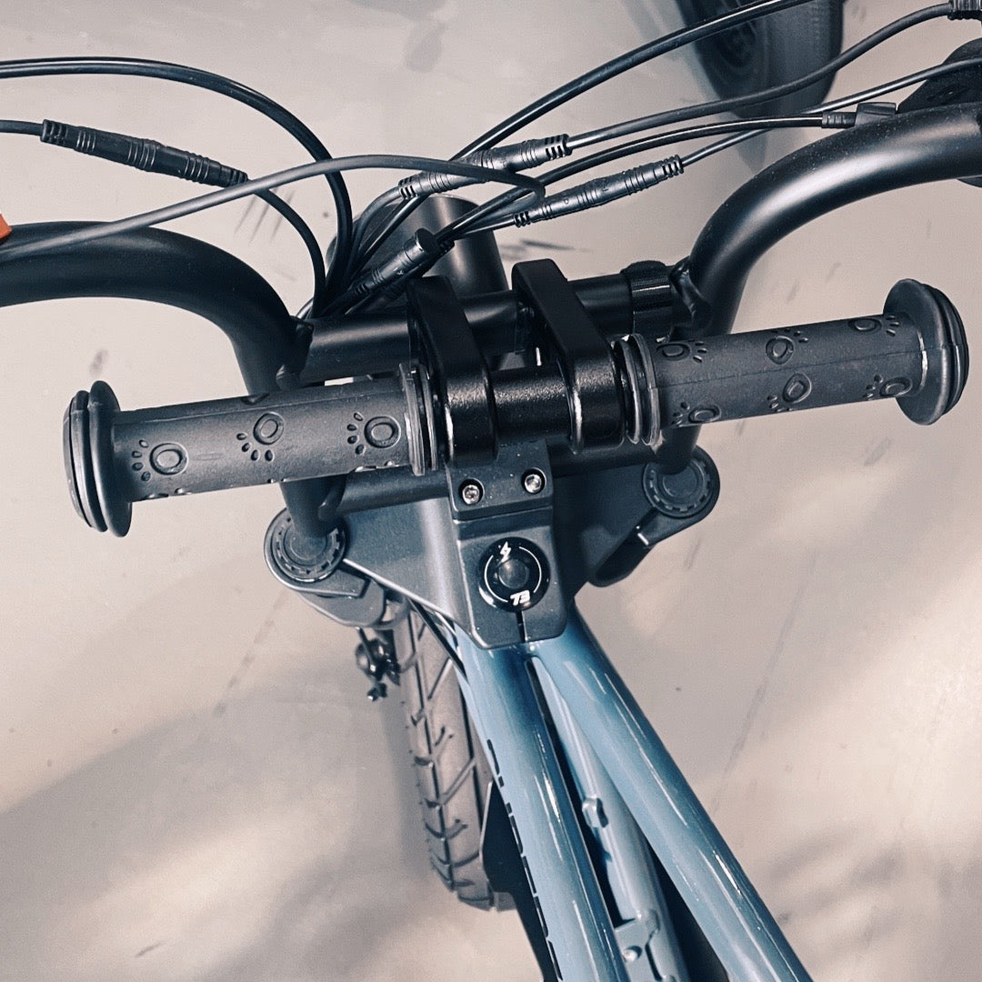 Top view of kids handle bar on a Super73 ZX-E