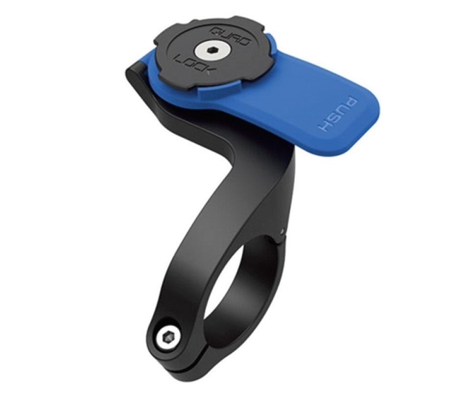 Quadlock bike mount in black and blue